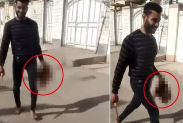 İranda DƏHŞƏTİN GÖRÜNTÜLƏRİ : Arvadının başını kəsib küçədə gəzdirdi - FOTO